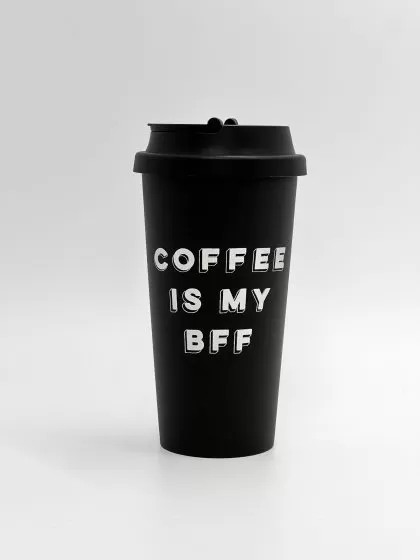 Термостакан “Coffee is my BFF” чорний 3
