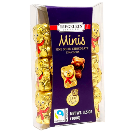 Молочний казковий міні-відмедик з червоним шаликом Riegelein Confiserie Minis 100 g