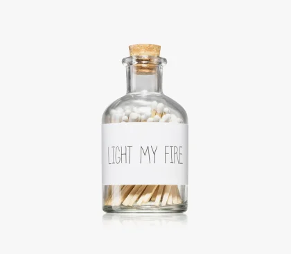 Сірники у скляній пляшці “Ligh My Fire” білі