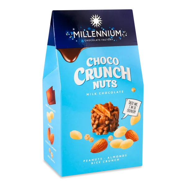 Цукерки шоколадні з арахісом, мигдалем та рисовими кульками “Choco Crunch Nuts” 100 г 6