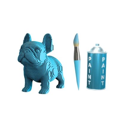 Набір Картонний 3Д пазл BULLDOG PUPPY + балон фарби (рандомний колір) 3