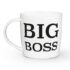 Чашка порцелянова «Big Boss» 360 мл: біла чашка з великим чорним написом BIG BOSS