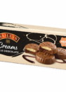 Печиво у молочному шоколаді Baileys Creams Milk Chocolate 130 г: світла коробка з печивом на упаковці