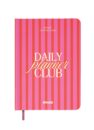 Блокнот-щоденник Daily planner club: обкладинка в рожево-червону смужку із закладкою-ляссе