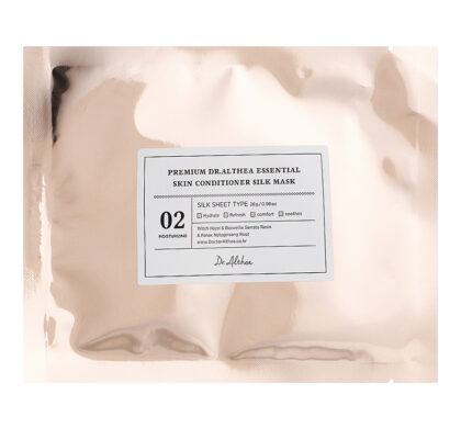 Тканинна маска для обличчя Заспокійлива Premium Dr. Althea Silk Mask: перламутрове саше з етикеткою