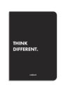 Блокнот у клітинку Think Different А5 на 144 аркуші в чорній обкладинці з білим написом THINK DIFFERENT