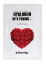 Тканинна маска тонізуюча Vita Toning Ampoule Mask: біле саше MEDI-PEEL із серцем із троянд