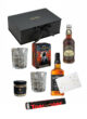 Бокс PLAY TIME: коробка The Box, Jack Daniel's, кола, «Мафія», склянки, горіхи й Toblerone на білому тлі