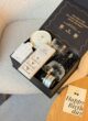 Бокс SWEET SECRET: чорна коробка з аромасвічкою, чайними свічками White Chocolate, будиночком і келихами, листівка Happy Birthday