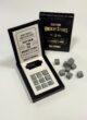 Камені для віскі Old Time Whiskey Stones з боксу WHISKEY TIME: відкрита чорна коробка і сірі кубики поруч