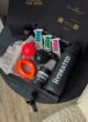 Бокс FITNESS BOX: чорна коробка з пляшкою Stay Hydrated, рушником, масажними м'ячиками, еспандером і батончиками FIZI