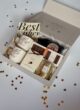Бокс MARRY ME: світла коробка з чашками Mr і Mrs, шоколадом і листівкою Best wishes серед конфеті-сердечок