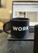 Бокс HIS JOB BOOST: чорна матова чашка з білим написом WORK на ноутбуці