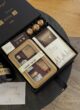 Бокс MAN’S LUXURY: чорна коробка з набором Luxury Tin Set, шоколадом, коньяком і листівкою Happy Birthday