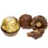 Цукерки «Ferrero Rocher» (поштучно): цукерка в золотій обгортці та розрізана з горіхом
