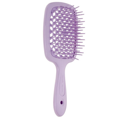 Гребінець для волосся Janeke Superbrush: бузкова продувна щітка, вигляд збоку