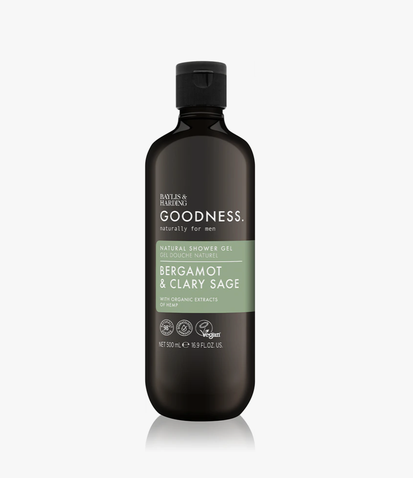 Гель для душу Baylis & Harding Goodness Bergamot & Clary Sage 500 мл у темній пляшці з зеленою етикеткою