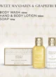 Набір Baylis & Harding Sweet Mandarin & Grapefruit: склад із гелю 100 мл, лосьйону 100 мл і мила 100 г