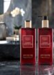 Baylis & Harding Cherry Temptation: гель для душу та рідке мило з дозатором на мармуровій стільниці