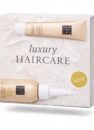 Набір для волосся Rituals «Luxury Haircare»: біла коробка з тюбиком і флаконом, позначка NEW