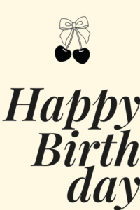 Листівка Happy Birthday (чорна)