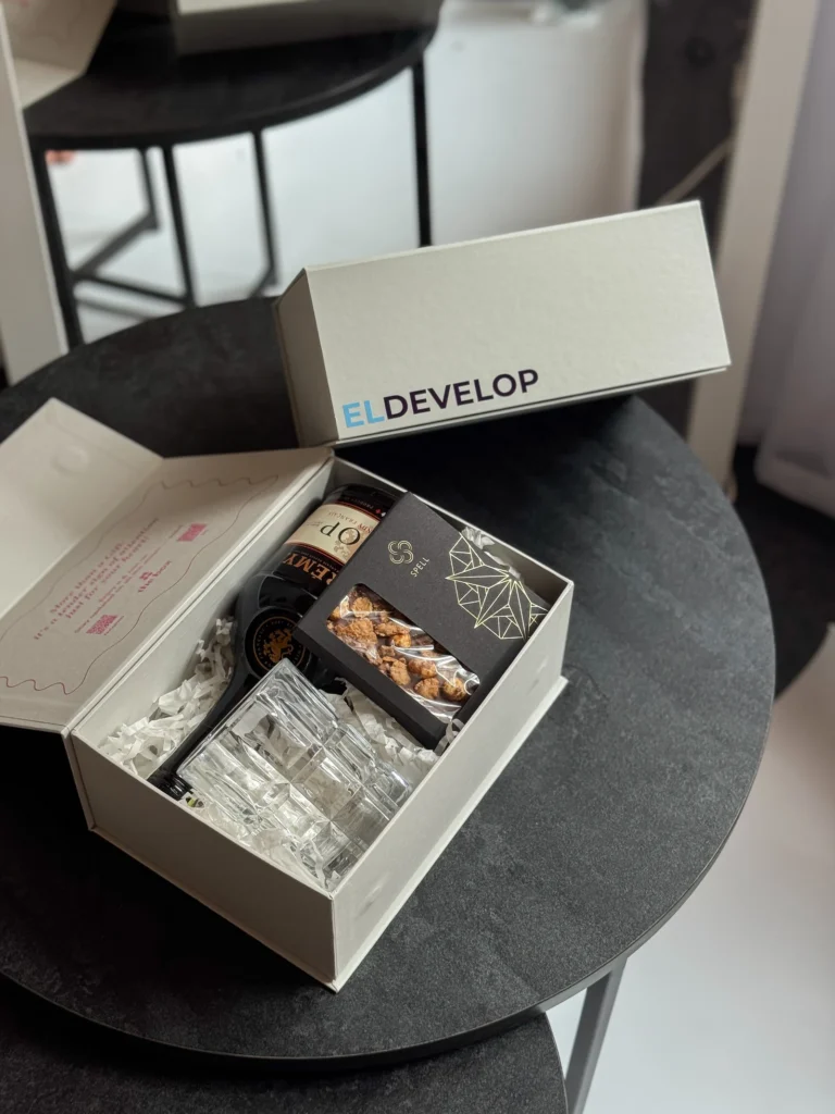 Магнітна коробка з логотипом ELDEVELOP і чоловічим набором